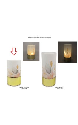 Bomboniera Matrimonio Comunione Lampada Cilindrica Con Fiori Vetro e Plastica Con Box