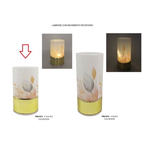 Bomboniera Matrimonio Comunione Lampada Cilindrica Con Fiori Vetro e Plastica Con Box