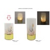 Bomboniera Matrimonio Comunione Lampada Cilindrica Con Fiori Vetro e Plastica Con Box