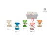 Bomboniera Battesimo Compleanno Clessidra Rosa Con Stella Oro h.9,5 Cm  Con Box