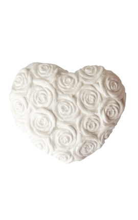 Gessetto Decorativo Cuore con Rose 3,5 cm