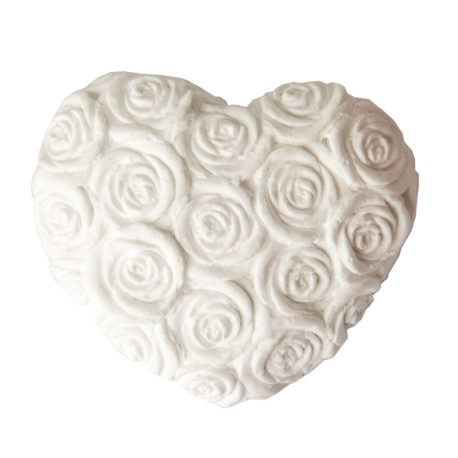 Gessetto Decorativo Cuore con Rose 3,5 cm