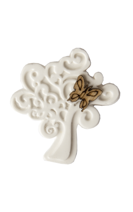 Gessetto Decorativo Albero della Vita Dettaglio in Legno Farfalla 4 cm