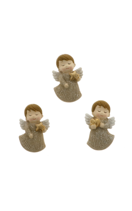 Angioletti Glitterati in Resina 3 Ass.