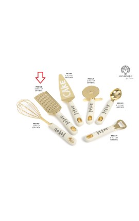 Bomboniera Matrimonio Grattugia Oro e Bianco Con Box