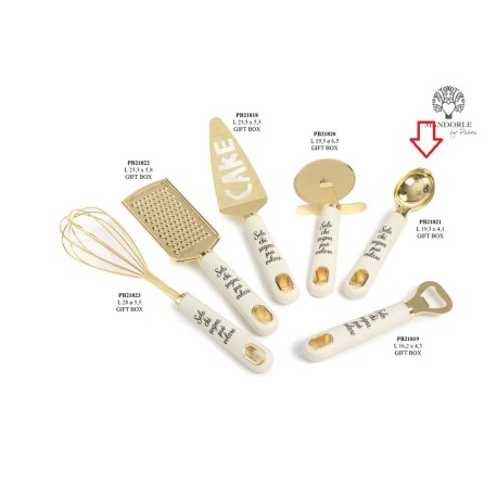 Bomboniera Matrimonio Cucchiaio da Gelato Oro e Bianco Con Box