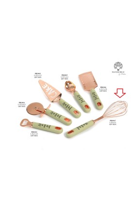 Bomboniera Matrimonio Frusta Impastatrice Rame e Verde Con Box