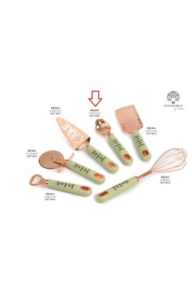 Bomboniera Matrimonio Cucchiaio da Gelato Rame e Verde Con Box