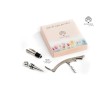 Bomboniera Matrimonio Set Vino  3 Pz Apribottiglie Tappo Metallo Con Box