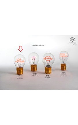Bomboniera Matrimonio Lampadina Led Metallo e Vetro Con Scritta Love