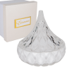 Bomboniera Matrimonio Compleanno Comunione Scatola Vetro Portaconfetti Piramide Bianca h.12 Cm Con Box