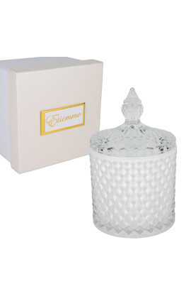 Bomboniera Matrimonio Compleanno Comunione Scatola Vetro Portaconfetti Cilindro Bianca Con Box