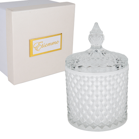 Bomboniera Matrimonio Compleanno Comunione Scatola Vetro Portaconfetti Cilindro Bianca Con Box