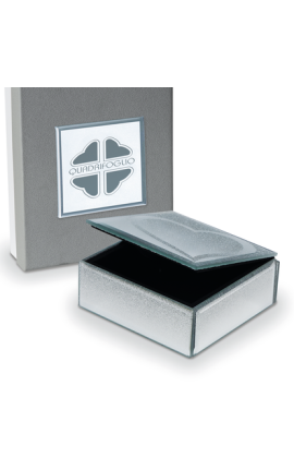 Bomboniera Solidale Matrimonio Scatola Portagioie Vetro Qf Diamante Con Box