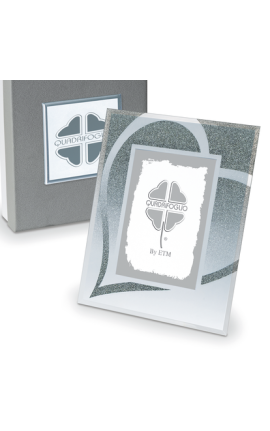 Bomboniera Solidale Matrimonio Portafoto Vetro Qf Diamante 18x23 Cm Con Box