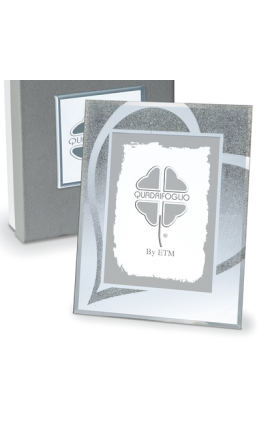 Bomboniera Solidale Matrimonio Portafoto Vetro Qf Diamante 28x33 Cm Con Box