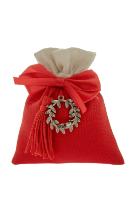 Sacchetto Sacchettino Laurea Con Corona D'Alloro Metallo 12 pezzi