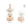 Bomboniera Battesimo Carillon Giostra Cavalluccio Da Giostra Cavallo Bianco e Oro