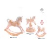 Bomboniera Battesimo Cavalluccio Da Giostra a Dondolo Cavallo h.11,2 Cm Rosa e Oro
