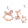 Bomboniera Battesimo Cavalluccio Da Giostra a Dondolo Cavallo Rosa e Oro
