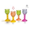 Bomboniera Matrimonio Compleanno Comunione Portacandela Tulipano Vetro Arancione e Giallo Con Box