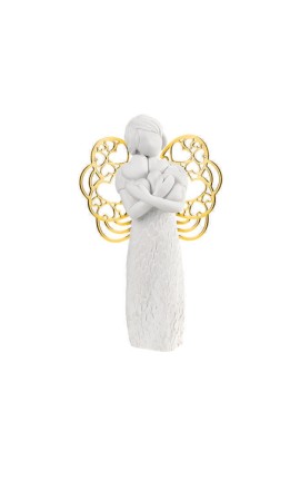 Angelo Cuori Sogno Oro in Ceramica h.12 cm