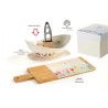 Bomboniera Matrimonio Set Ciotolina e Schiaccianoci Porcellana e Legno Decoro Tulipani Con Box
