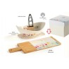 Bomboniera Matrimonio Tagliere Porcellana e Legno Decoro Tulipani Con Box