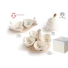 Bomboniera Matrimonio Set 2 Ciotoline Cuore Antipastiera Porcellana Decoro Tulipani Con Box