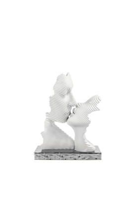 Bomboniera Bongelli Coppia Sposi Bacio Bianco Stilizzato Con Box