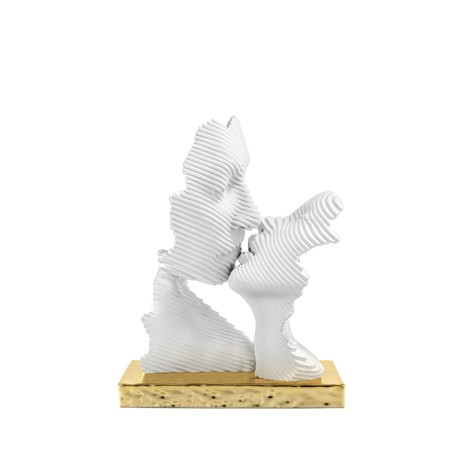 Bomboniera Bongelli Coppia Sposi Bacio Bianco Stilizzato Con Box