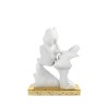 Bomboniera Bongelli Coppia Sposi Bacio Bianco Stilizzato Con Box
