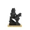 Bomboniera Bongelli Scultura Coppia Sposi Bacio Stilizzato Nero e Oro Con Box