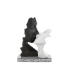 Bomboniera Bongelli Scultura Coppia Sposi Bacio Stilizzato Nero e Bianco Con Base Argento Con Box