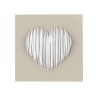 Bomboniera Bongelli Scultura Quadretto Cuore  Bianco Stilizzato Base Nocciola  Con Box