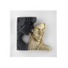 Bomboniera Bongelli Scultura Quadretto Coppia Sposi Stilizzata Nero e Oro  Base Bianca Con Box