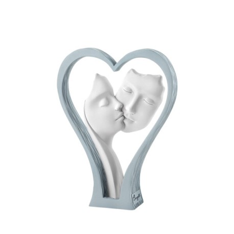 Bomboniera Bongelli Coppia Sposi Love Stilizzata Bianca Con Box