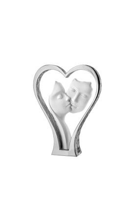 Bomboniera Bongelli Coppia Sposi Love Stilizzata Bianca Con Box