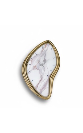 Bongelli Preziosi Orologio Sagomato Effetto Marmo Bianco e Cornice Oro