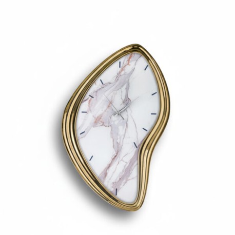 Bongelli Preziosi Orologio Sagomato Effetto Marmo Bianco e Cornice Oro