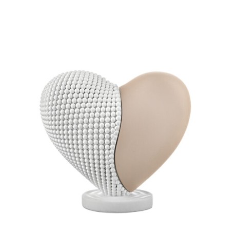 Bomboniera Bongelli Cuore Cuoricino Bianco e Cipria Con Box