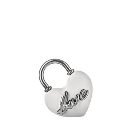 Bomboniera Bongelli Lucchetto Cuore Bianco e Argento Con Box