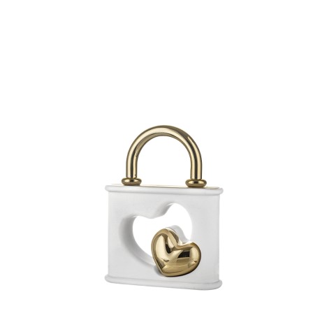 Bomboniera Bongelli Lucchetto Cuore Bianco e Oro Con Box