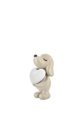 Bomboniera Bongelli Cagnolino Con Cuore Base Colorata Con Box