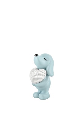 Bomboniera Bongelli Cagnolino Con Cuore Base Colorata Con Box