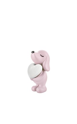 Bomboniera Bongelli Cagnolino Con Cuore Base Colorata Con Box