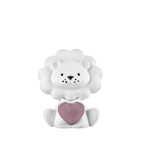 Bomboniera Bongelli Leoncino Bianco Con Cuore Con Box