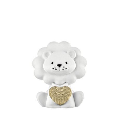 Bomboniera Bongelli Leoncino Bianco Con Cuore Con Box
