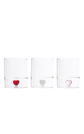 Bomboniera Matrimonio Set 2 Pezzi Bicchieri Vetro Cuori 3 Assortiti Con Box