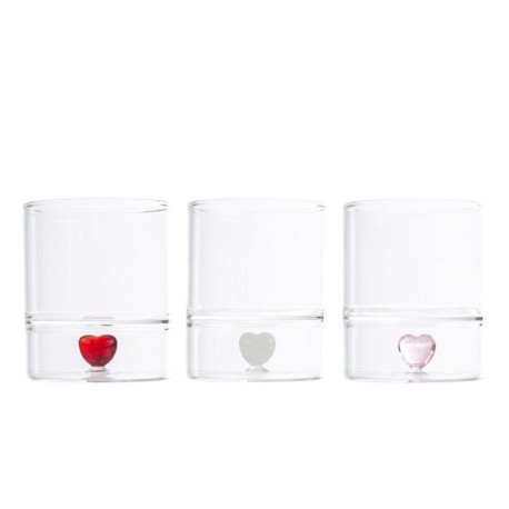 Bomboniera Matrimonio Set 2 Pezzi Bicchieri Vetro Cuori 3 Assortiti Con Box